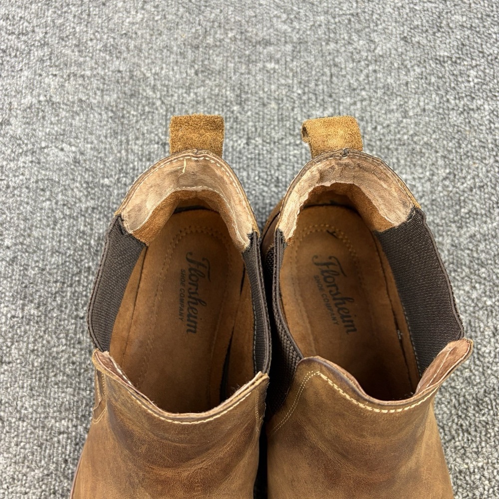Florsheim Chalet Gore Brown Leather Chelsea Boots Mens Size 10.5 M 11964-215 - Picture 8 of 9